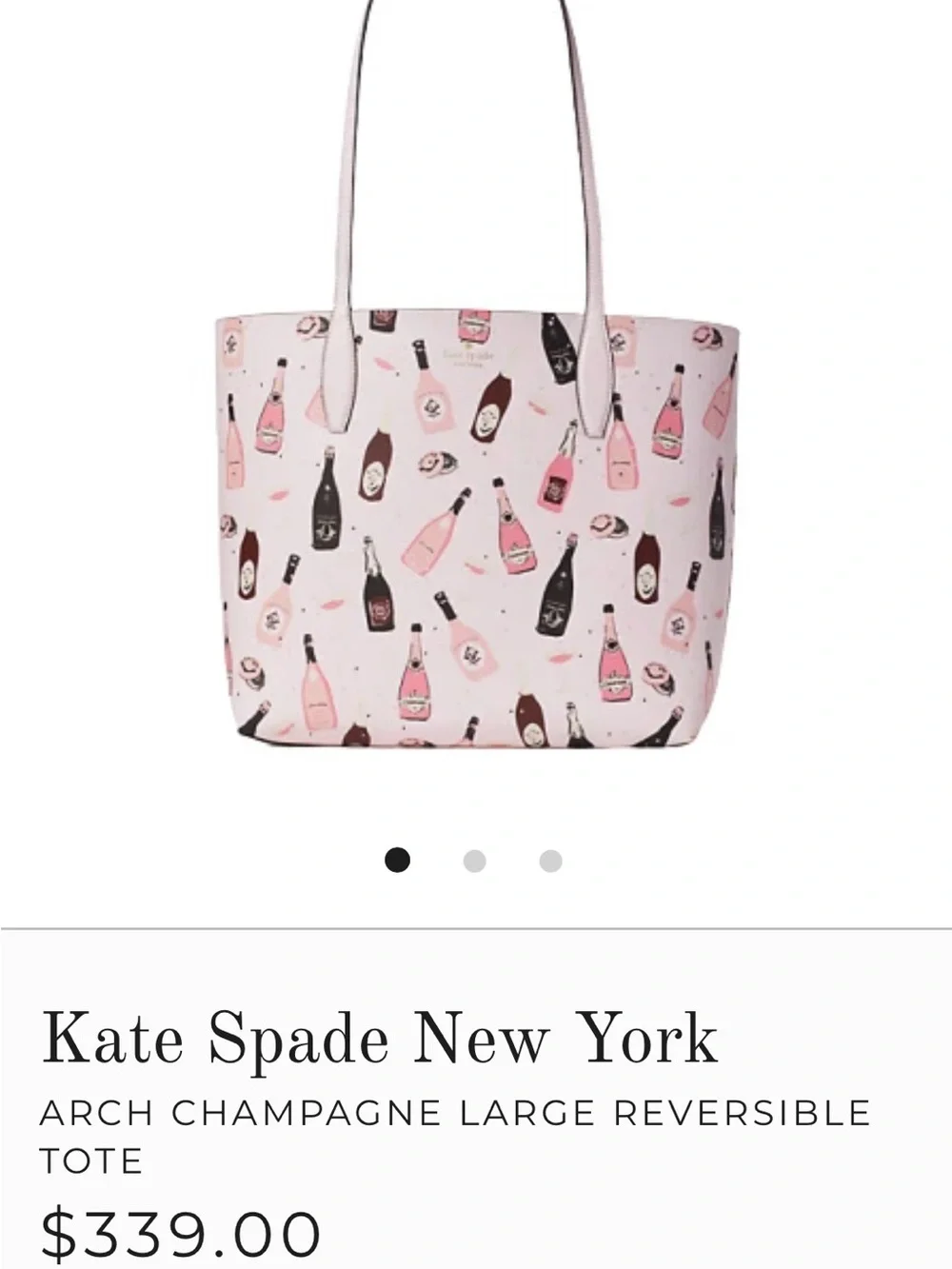 Kate Spade New York Arch Champagne Large Reversible Tote